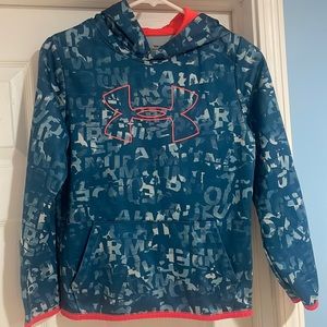 Under Armour ColdGear, Loose Fit, YLG, Blue/Bright Orange/Gray